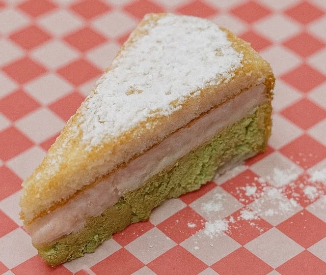 Pistachio Cake Slice.