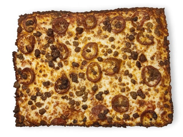 Meat Lover's Deep Dish Pizza.